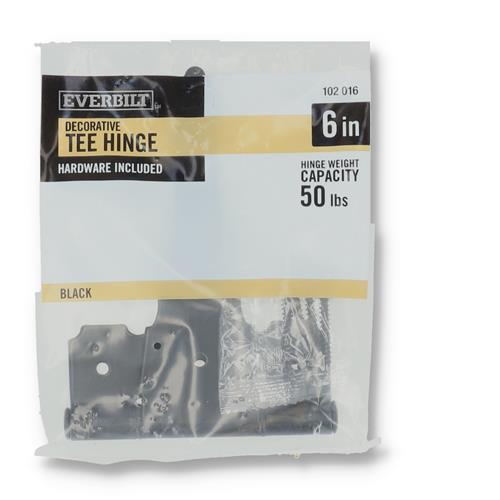 Wholesale EVERBILT 6'' BLACK DECORATIVE TEE HINGE WITH HARDWARE