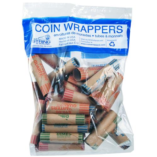 Wholesale 36ct Crimped Assorted Coin Wrappers in Bag