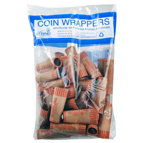 Wholesale Crimped Quarter Coin Wrappers in Bag