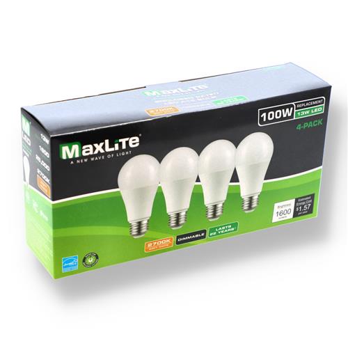 Wholesale 4PK 13=100W A19 LED BULB SOFT WHITE DIMMABLE