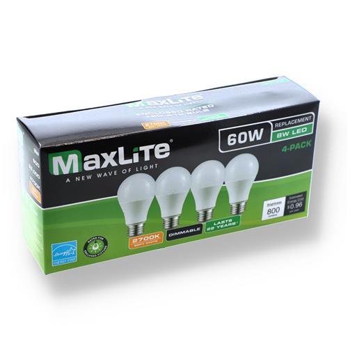 Wholesale 4PK 8=60W A19 LED BULBS SOFT WHITE DIMMABLE