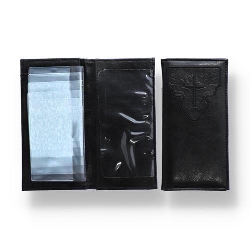 Wholesale CHECKBOOK WALLET -BLACK SYNTHETIC LEATHER