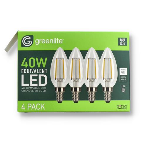 Wholesale 4PK 4=40W LED B10 CHANDELIER BULBS SOFT WHITE