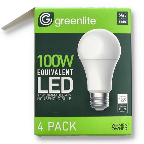 Wholesale 4PK 14=100W LED A19 BULBS DIMMABLE DAYLIGHT