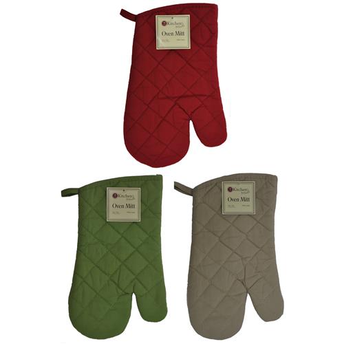 Wholesale Solid Oven Mitt 12"""" 3 Assorted GLW