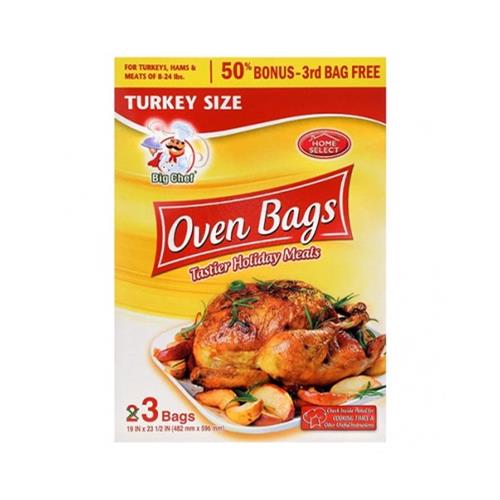 Wholesale Home Select Oven Bags Turkey Size 3pk with Clip-strip