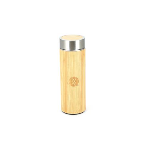 Wholesale WW 12OZ BAMBOO & STAINLESS INSULATED WATER BOTTLE TWIST OFF LID
