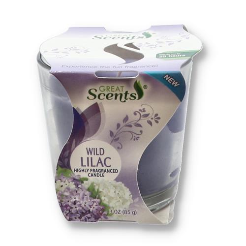 Wholesale 3OZ GREAT SCENTS CANDLE WILD LILAC SCENT