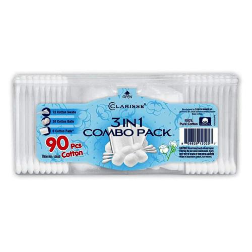 Wholesale CLARISSE COTTON SWABS / COTTON BALLS / COTTON PADS 90CT COMBO PACK