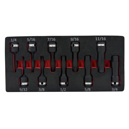 Wholesale IIT PRO 10PC 1/2'' DRIVE 3'' HEX BIT IMPACT SOCKETS IN FOAM TRAY 1/4-3/4''