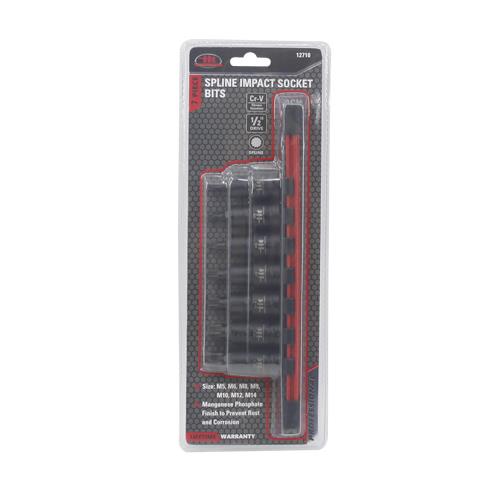Wholesale 7PC 1/2" DRIVE SPLINE BIT IMPACT SOCKETS ON RAIL