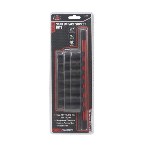Wholesale 7PC 1/2" DRIVE STAR BIT IMPACT SOCKETS ON RAIL