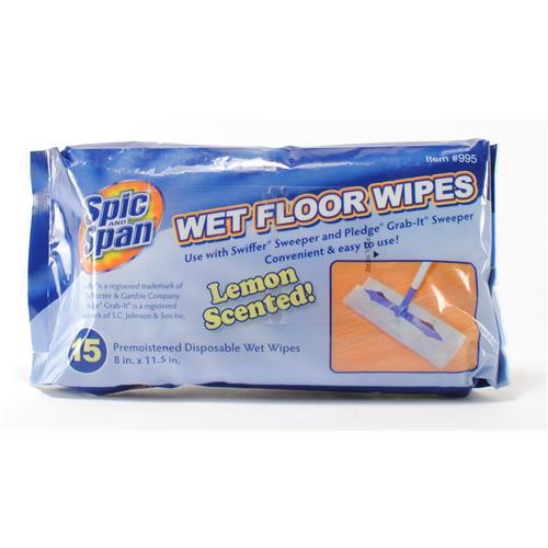 Wholesale ZSPIC & SPAN WET FLOOR WIPES 8 GLW