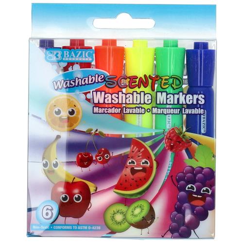 Wholesale 6 COLOR SCENTED WASHABLE MARKERS