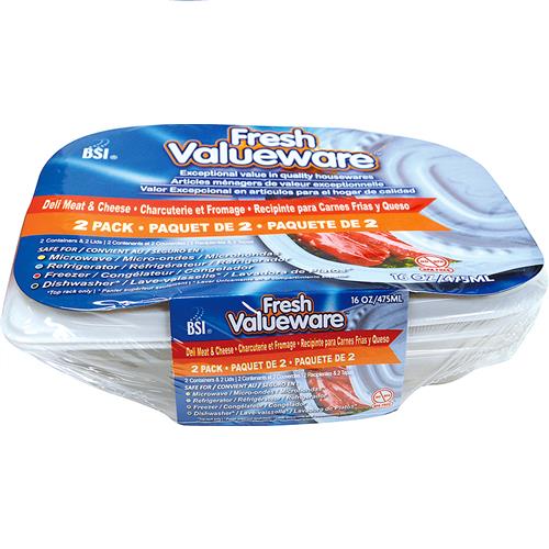 Wholesale Valueware 2pk 16 oz. plastic keeper containers