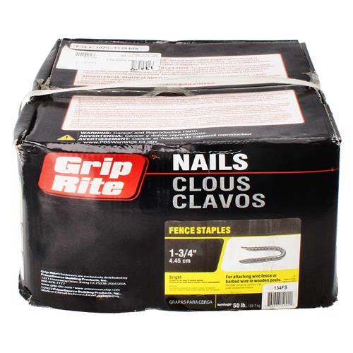 Wholesale GRIP-RITE 50LB FENCE STAPLES 1-3/4'' BRIGHT 9GA