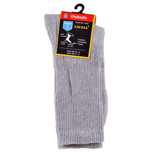 Wholesale Diabetic Crew Sock Grey 10-13