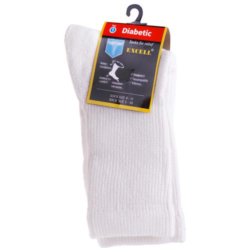 Wholesale Diabetic Crew Sock White 9-11
