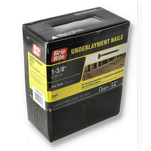 Wholesale GRIP-RITE 5LB UNDERLAYMENT NAILS 1 3/8'' RING SHANK BRIGHT