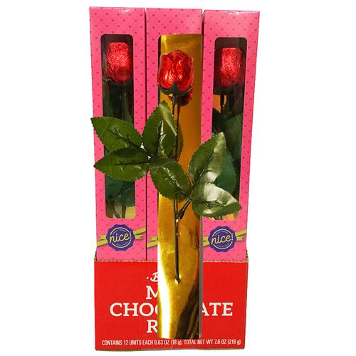 Wholesale Alberts Chocolate Rose In Window Box - Display Case