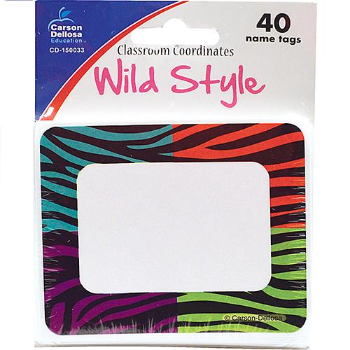 Wholesale 40CT WILD STYLE NAMETAGS
