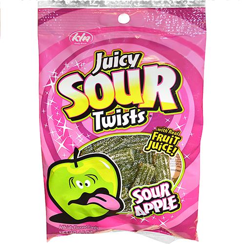 Wholesale Sour Juicy Twists 2.5" Sour Apple