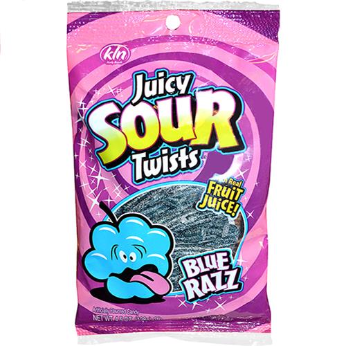 Wholesale Sour Juicy Twists 2.5" Blue Razz