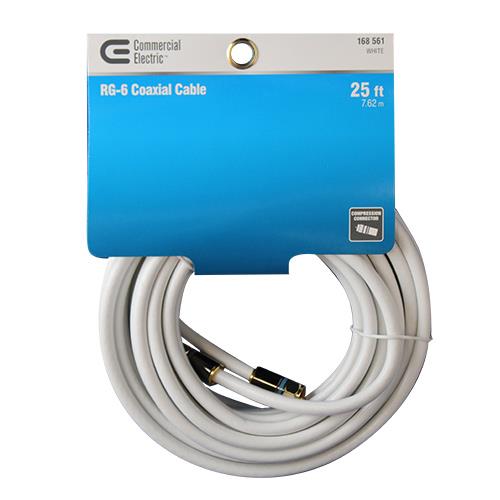 Wholesale 25' RG-6 COAXIAL CABLE COMMERCIAL ELECTRIC