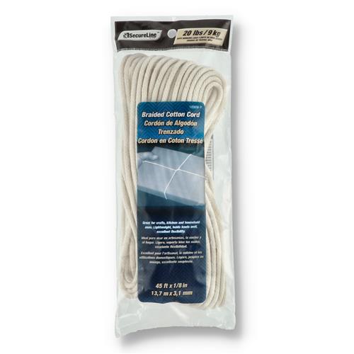 Wholesale 45'x1/8'' BRIADED COTTON ROPE 20LB WLL