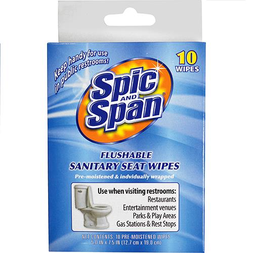 Wholesale Spic & Span Flushable Sanitary Seat Wipes
