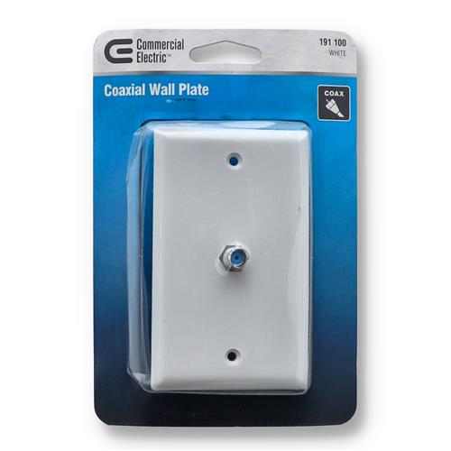 Wholesale COMMERCIAL ELECTRIC COAXIAL WALL PLATE WHITE