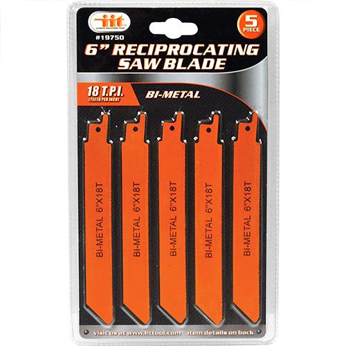 Wholesale 5pc Bi-Metal 6" Reciprocating Saw Blade