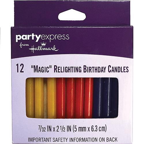 Wholesale Magic Re-Light Birthday Candles Assorted Colors 12 Ct