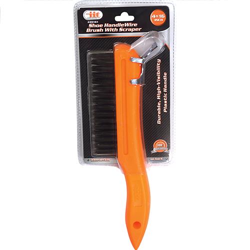 Wholesale Shoe Handle Wire Brush With Scraper
