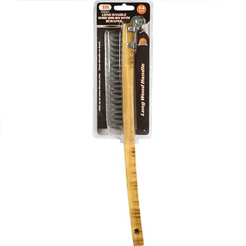 Wholesale 14" Long Handle Wire Brush with Scraper
