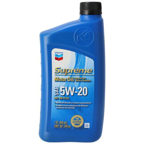 Wholesale Z1QT CHEVRON SUPREME 5W20 MOTOR OIL API-SN+