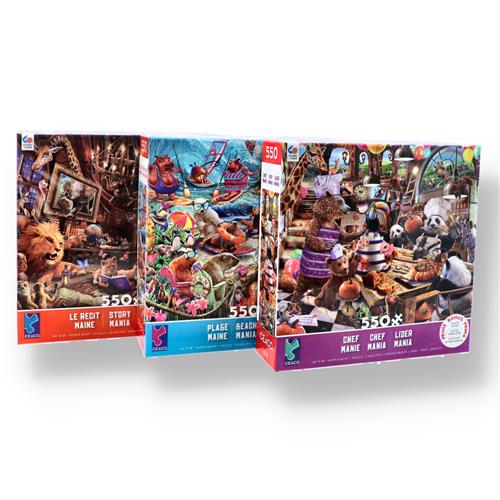 Wholesale 550PC PUZZLE 4 ASSORTED MANIA TITLES
