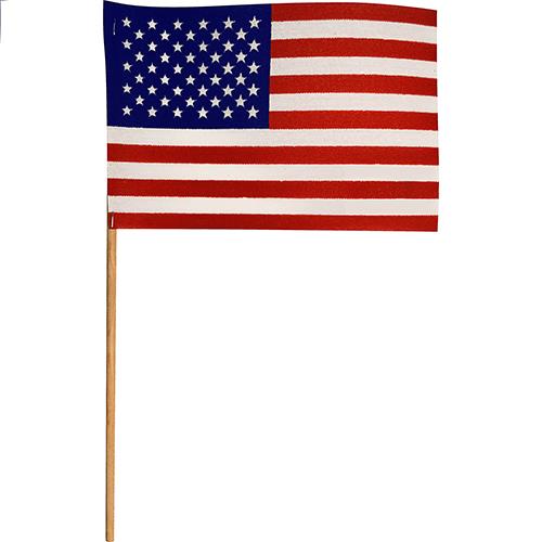 Wholesale US Flag 4" X 6" Cotton Stick Flag, Made in USA