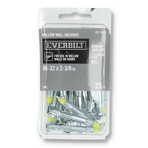 Wholesale EVERBILT 25PK HOLLOW WALL ANCHORS #6-32x2-3/8''