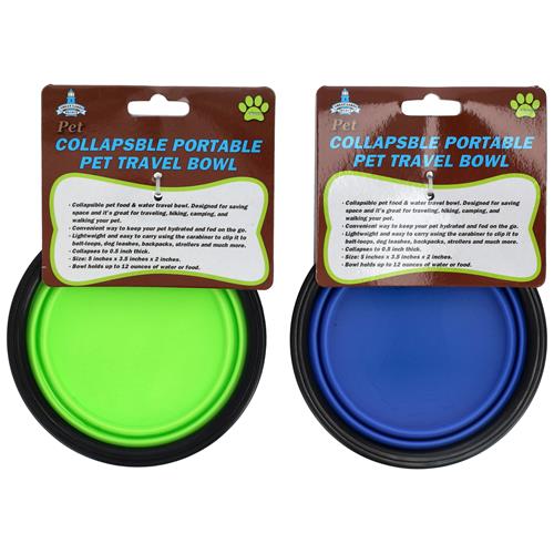 Wholesale 12oz COLLAPSIBLE PET BOWL WITH CARABINER
