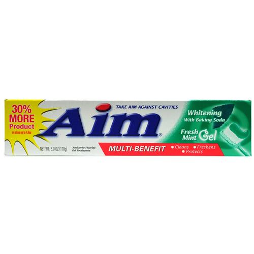 Wholesale Aim Whitening Mint Gel Toothpaste w/Baking Soda