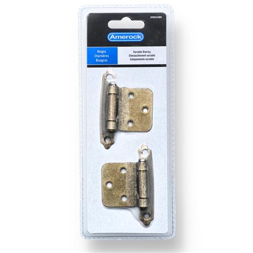 Wholesale 2PK VARIABLE OVERLEY CABINET HINGES BURNISHED BRASS