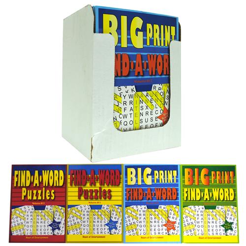Wholesale Big Print/Reg Word Find Puzzle Book 4 Titles 96 Pa