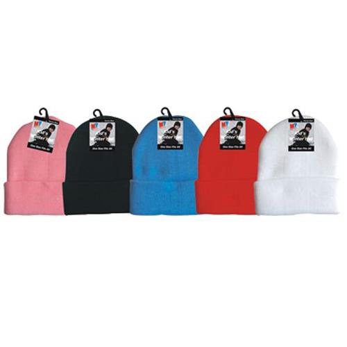 Wholesale Hat Kids Beanie Acrylic Solid Assorted Colors