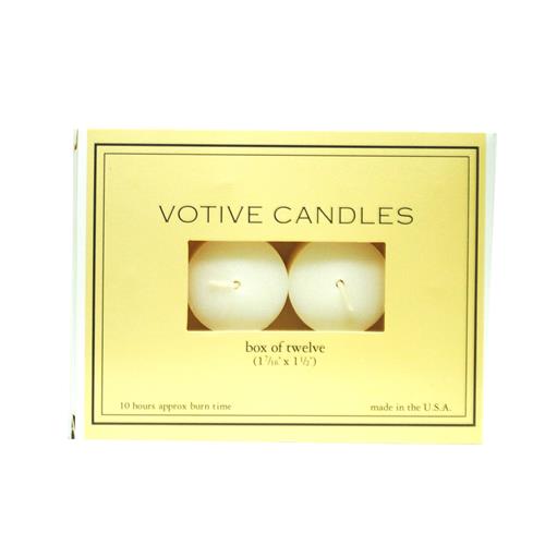 Wholesale Votive Candles White Unscented Box of 12 GLW