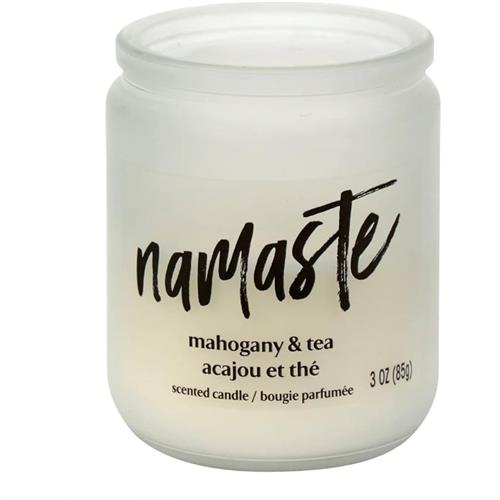 Wholesale NAMASTE 3OZ MAHOGANY & TEA SCENTED CANDLE