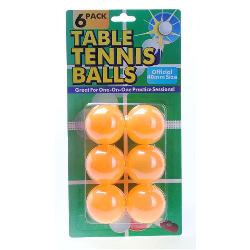 Wholesale Orange Table Tennis Balls 6count GLW