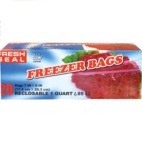 Wholesale 20ct Fresh Seal Quart Freezer Bag ZIPPER