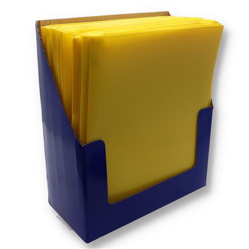 Wholesale 2 POCKET YELLOW POLY PORTFOLIO FOLDER WITH PRONGS