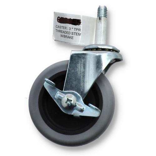 Wholesale 3'' TPR THREADED SWIVEL CASTER WITH BRAKE